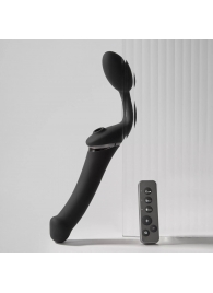 Черный безремневой вибрострапон Strap-On-Me Multi Orgasm Size XL - Strap-on-me - купить с доставкой в Ульяновске