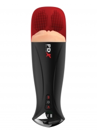 Телесный мастурбатор-вагина в черной колбе с вибрацией Fuck-O-Matic Pro XL - Pipedream - в Ульяновске купить с доставкой