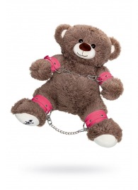 Бондажный набор: бурый мишка с розовыми оковами и наручниками - Pecado - купить с доставкой в Ульяновске