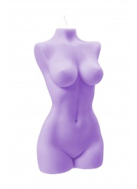 Фиолетовая интерьерная свеча в форме женского торса - 850 гр. - Pecado - купить с доставкой в Ульяновске
