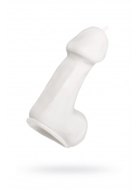 Белая свеча в форме пениса - 47 гр. - Pecado - купить с доставкой в Ульяновске