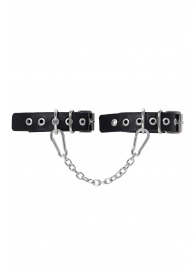 Черные оковы из одного ремешка с люверсами - Pecado - купить с доставкой в Ульяновске