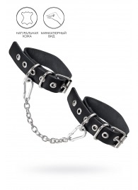 Черные оковы из одного ремешка с люверсами - Pecado - купить с доставкой в Ульяновске