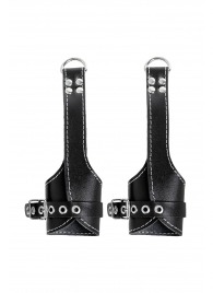 Черные подвесы с белой строчкой - Pecado - купить с доставкой в Ульяновске