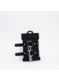 Черно-красные кожаные оковы - Crazy Handmade - купить с доставкой в Ульяновске