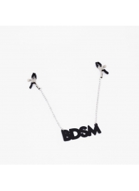 Зажимы на соски с кожаной подвеской BDSM - Crazy Handmade - купить с доставкой в Ульяновске