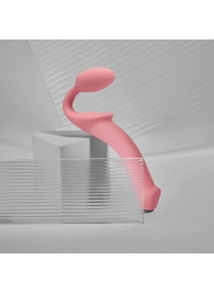 Розовый безремневой страпон Strap-on-me Semi-Realistic Bendable Strap-On size M - Strap-on-me - купить с доставкой в Ульяновске