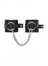 Черные наручники из толстой натуральной кожи с люверсами - Pecado - купить с доставкой в Ульяновске