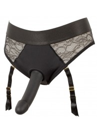 Черный женский страпон Strap-on Set: трусики и насадка - Orion - купить с доставкой в Ульяновске