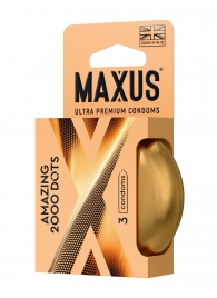 Точечные презервативы MAXUS 2000 Amazing Dots с железным кейсом - 3 шт. - Maxus - купить с доставкой в Ульяновске