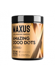 Точечные презервативы MAXUS 2000 Amazing Dots с железным кейсом - 15 шт. - Maxus - купить с доставкой в Ульяновске