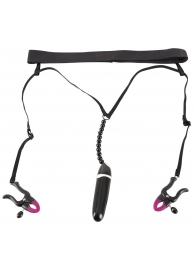 Женские вибростринги с зажимами для половых губ Spreader String with Vibrator - Orion - купить с доставкой в Ульяновске