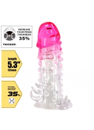 Прозрачно-розовая насадка на пенис Wilford - 13,5 см. - Baile - в Ульяновске купить с доставкой