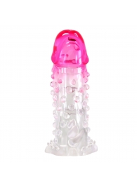 Прозрачно-розовая насадка на пенис Wilford - 13,5 см. - Baile - в Ульяновске купить с доставкой