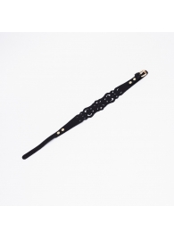 Черный ажурный чокер с золотистой фурнитурой - Crazy Handmade - купить с доставкой в Ульяновске