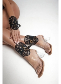 Черный фигурные оковы с золотистой фурнитурой - Crazy Handmade - купить с доставкой в Ульяновске