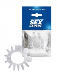 Эластичное эрекционное кольцо с шариками и лучами - Sex Expert - в Ульяновске купить с доставкой