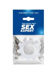 Прозрачное эрекционное кольцо со стимулирующими шариками - Sex Expert - в Ульяновске купить с доставкой