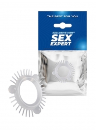 Эластичное эрекционное кольцо с 3 шариками и шипами - Sex Expert - в Ульяновске купить с доставкой