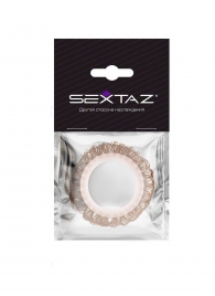 Эрекционное кольцо с бежевыми «ресничками» - Sextaz - в Ульяновске купить с доставкой