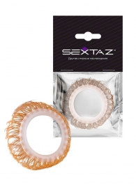 Эрекционное кольцо с бежевыми «ресничками» - Sextaz - в Ульяновске купить с доставкой