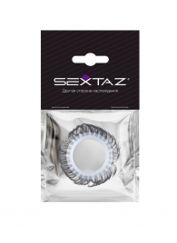 Эластичное эрекционное колечко с черными «ресничками» - Sextaz - в Ульяновске купить с доставкой