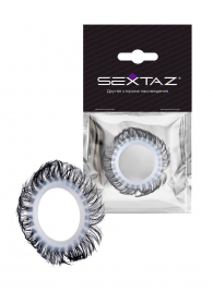 Эластичное эрекционное колечко с черными «ресничками» - Sextaz - в Ульяновске купить с доставкой