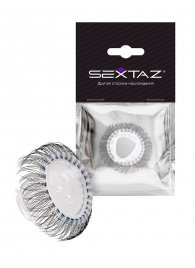 Эластичное эрекционное кольцо с длинными черными «ресничками» - Sextaz - в Ульяновске купить с доставкой