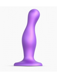 Фиолетовая насадка Strap-On-Me Dildo Plug Curvy size M - Strap-on-me - купить с доставкой в Ульяновске