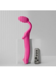 Ярко-розовый безремневой страпон Strap-on-me Vibrating Bendable Strap-On size XL - Strap-on-me - купить с доставкой в Ульяновске