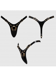 Черный пояс для фиксации насадок Strap-On-Me Leatherette Harness Fabulous - Strap-on-me - купить с доставкой в Ульяновске