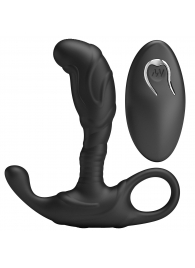 Черный изогнутый массажёр простаты с вибрацией и пультом ДУ - Baile - в Ульяновске купить с доставкой