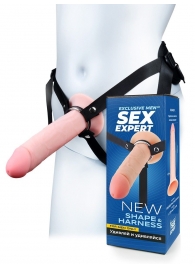 Мужской полый страпон на регулируемых ремешках - 22 см. - Sex Expert - купить с доставкой в Ульяновске
