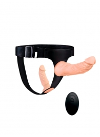 Женский страпон с 2 насадками, вибрацией и пультом ДУ - Erowoman-Eroman - купить с доставкой в Ульяновске