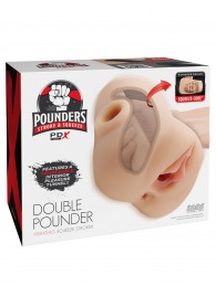 Телесный мастурбатор с вибрацией Double Pounder Vibrating Squeeze Stroker - Pipedream - в Ульяновске купить с доставкой