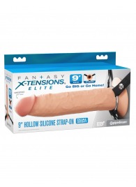 Телесный пустотелый фаллопротез 9’’ Hollow Silicone Strap-On - 24,1 см. - Pipedream - купить с доставкой в Ульяновске
