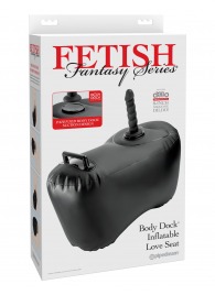 Черное надувное кресло с платформой для фиксации дилдо Body Dock Inflatable Love Seat - Pipedream - купить с доставкой в Ульяновске