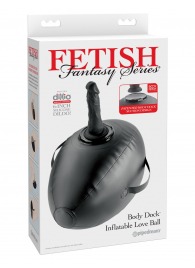 Черный надувной мяч с платформой для фиксации дилдо Body Dock Inflatable Love Ball - Pipedream - купить с доставкой в Ульяновске