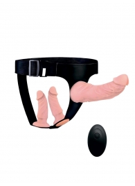 Женский страпон с 3 насадками и вибрацией - Erowoman-Eroman - купить с доставкой в Ульяновске