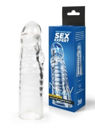 Прозрачная закрытая насадка на член - 15 см. - Sex Expert - в Ульяновске купить с доставкой