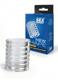 Прозрачная сквозная насадка на пенис с ребрышками - Sex Expert - в Ульяновске купить с доставкой