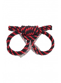 Черно-красные наручники-оковы ’’Узел-омега’’ из хлопковой веревки - Pecado - купить с доставкой в Ульяновске