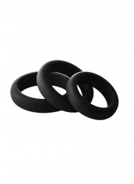 Набор из 3 черных эрекционных колец Smooth Silicone Cockring Pack - Dream Toys - в Ульяновске купить с доставкой