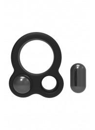 Черное эрекционное кольцо с утяжелителями Cockring Dual Weight - Dream Toys - в Ульяновске купить с доставкой