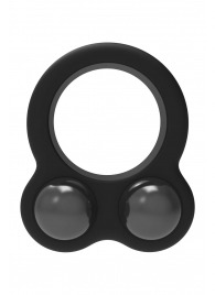 Черное эрекционное кольцо с утяжелителями Cockring Dual Weight - Dream Toys - в Ульяновске купить с доставкой