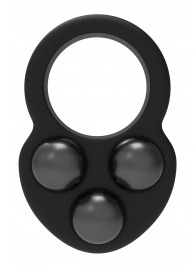 Черное эрекционное кольцо с утяжелителями - Dream Toys - в Ульяновске купить с доставкой