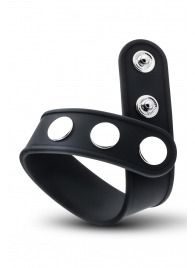 Черное эрекционное кольцо на кнопках - Blush Novelties - в Ульяновске купить с доставкой