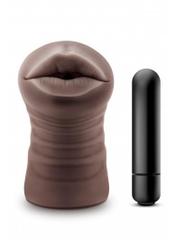 Коричневый мастурбатор-ротик Krystal Vibrating Masturbator - Blush Novelties - в Ульяновске купить с доставкой