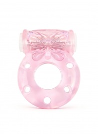 Розовое эрекционное виброкольцо с бабочкой - 1137 - в Ульяновске купить с доставкой