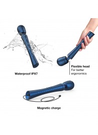 Синий вибромассажёр с насадками Man.wand Edgy - Manwan - в Ульяновске купить с доставкой